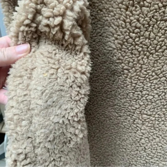 Aritzia Wilfred Free The Teddy Jacket  Neutral Tan Plush Sherpa Zip Up XS - Picture 9 of 14